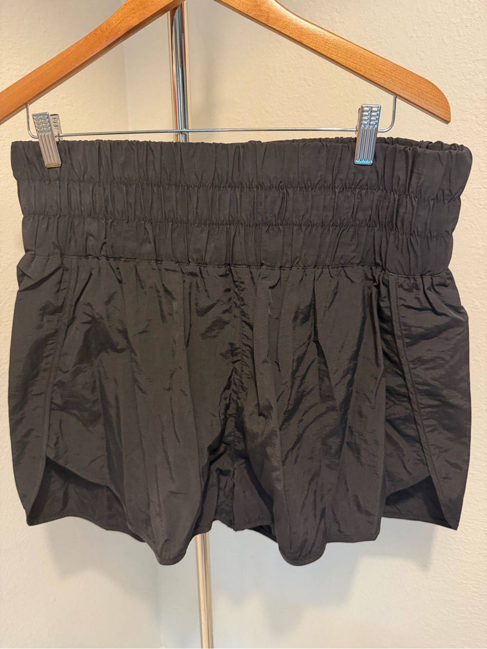 Zenana Outfitters Black Athletic Shorts with Smocked Waist
